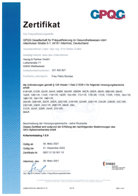 Zertifikat über die Präqualifizierung als Hilfsmittelerbringer